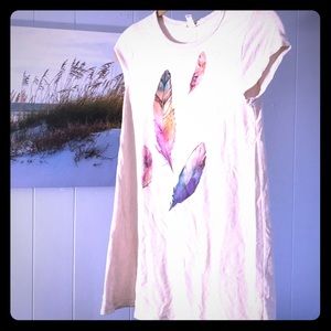 XS/Girls LG Billabong Feather Boho T-Shirt Dress
